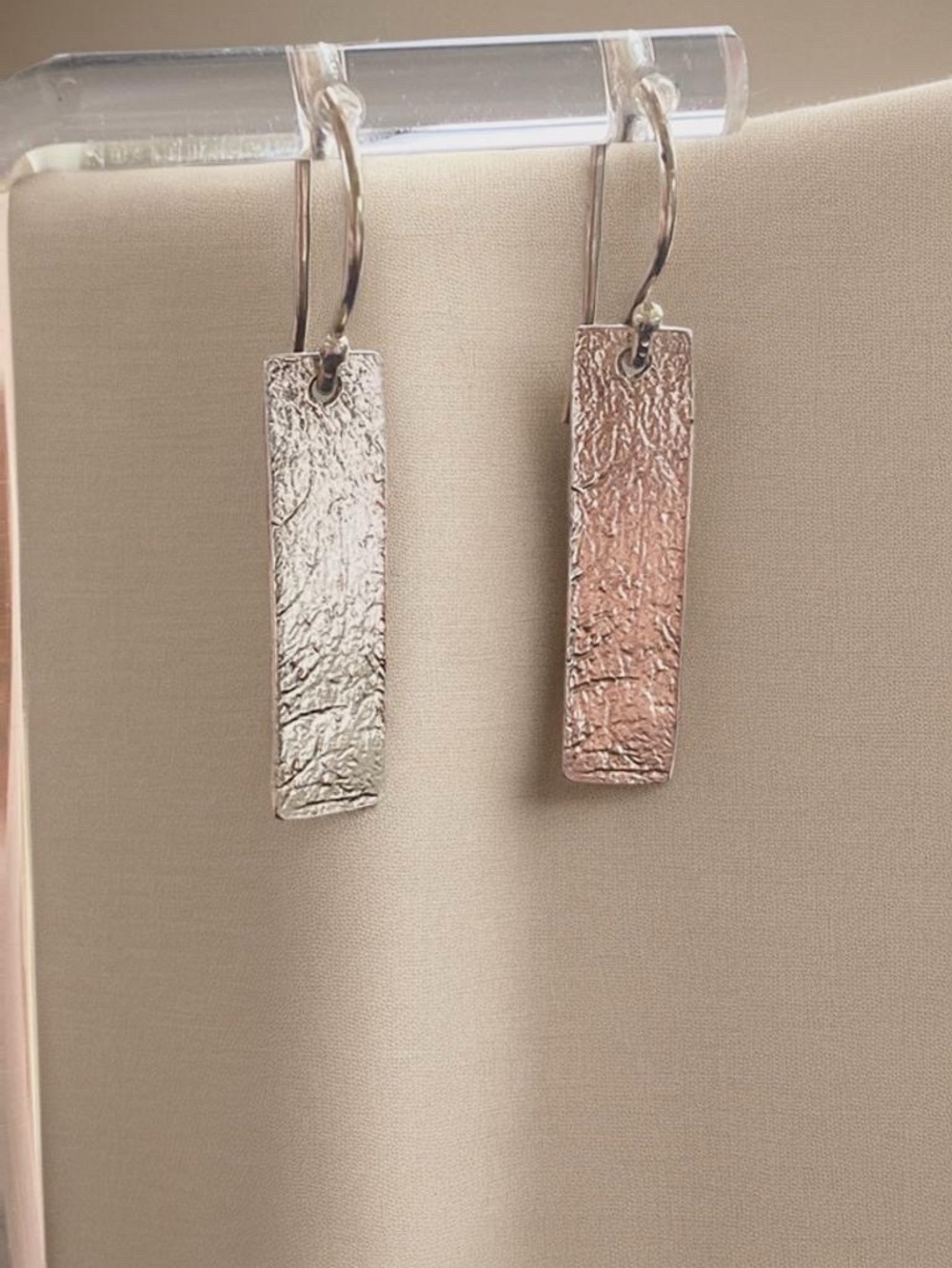 Silpada ALBUQUERQUE Sterling Silver Textured Bar Drop Earrings W3372